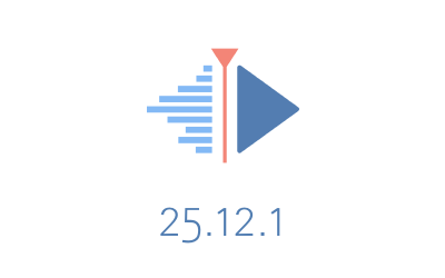 The Kdenlive playhead logo with the version number "25.12.1" written below.