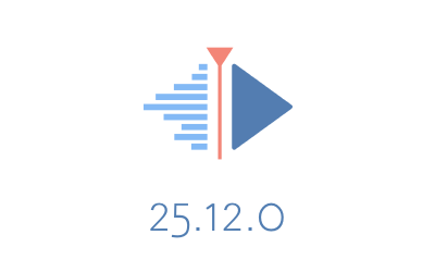The Kdenlive playhead logo with the version number "25.12.0" written below.