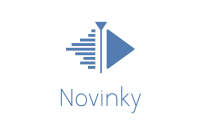 The Kdenlive playhead logo with "Novinky" written below.