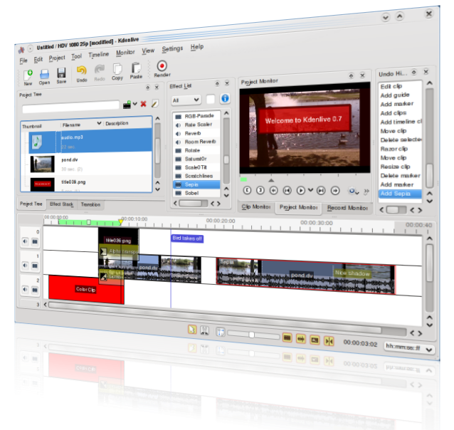 screenshot of Kdenlive 0.7