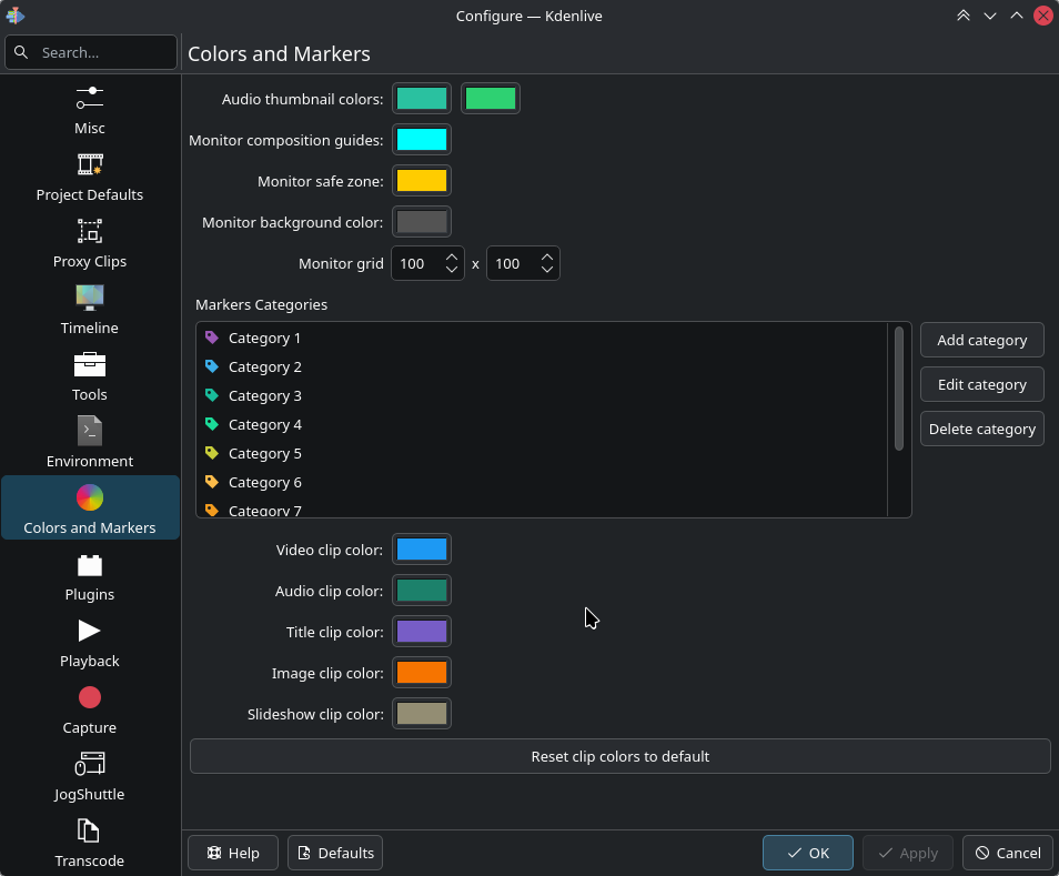 Color Clip Configuration