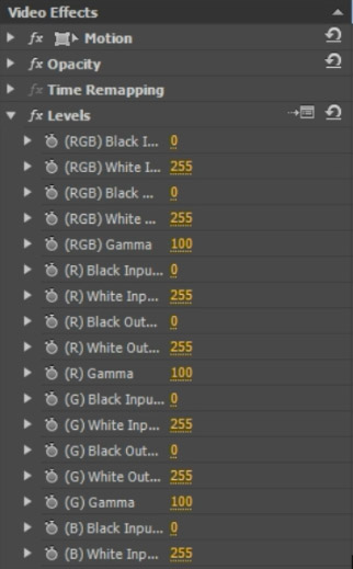 Levels in Premiere Pro