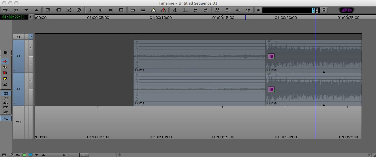 AVID audio crossfades
